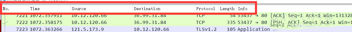 Packet List Pane(数据包列表)